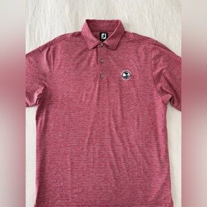 Men's Foot Joy Pebble Beach Red Striped Polo Shirt